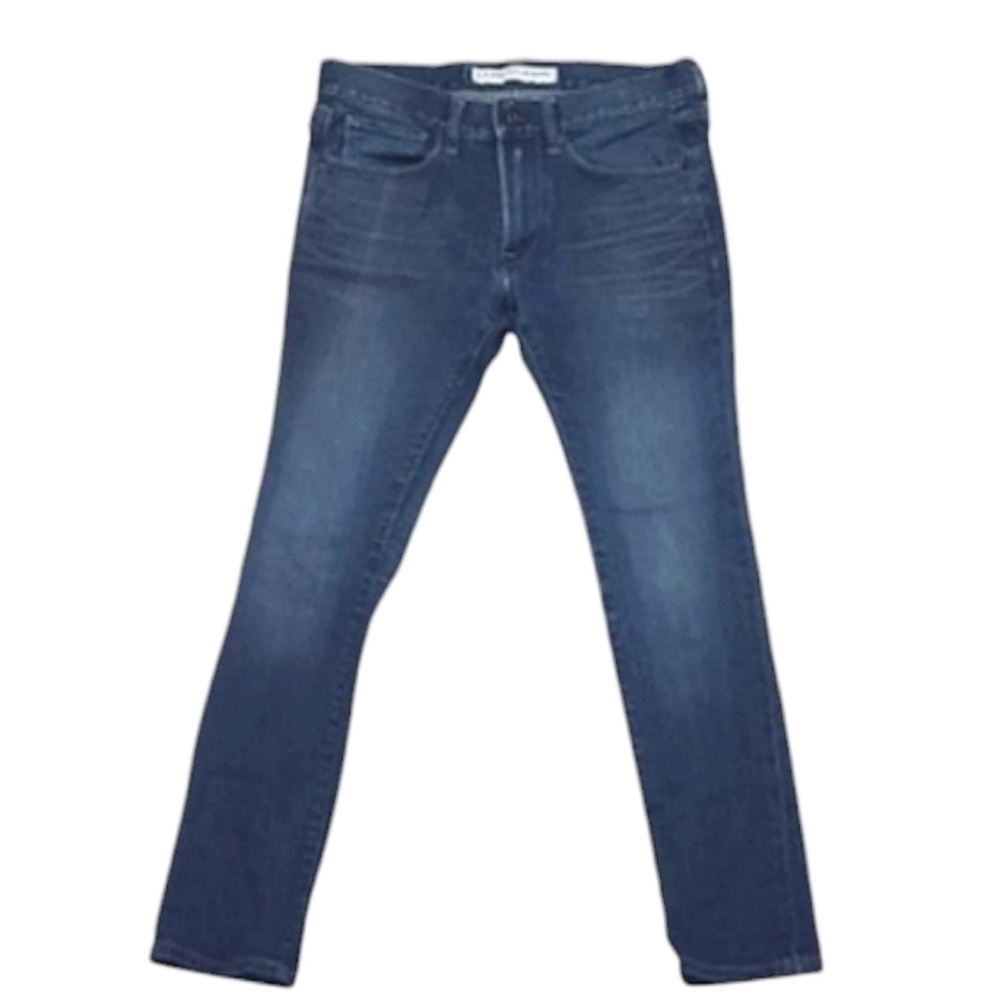 Express Alec Super Skinny Fit Jean Dark Wash Whiskered Distressed Mid Waist Rise